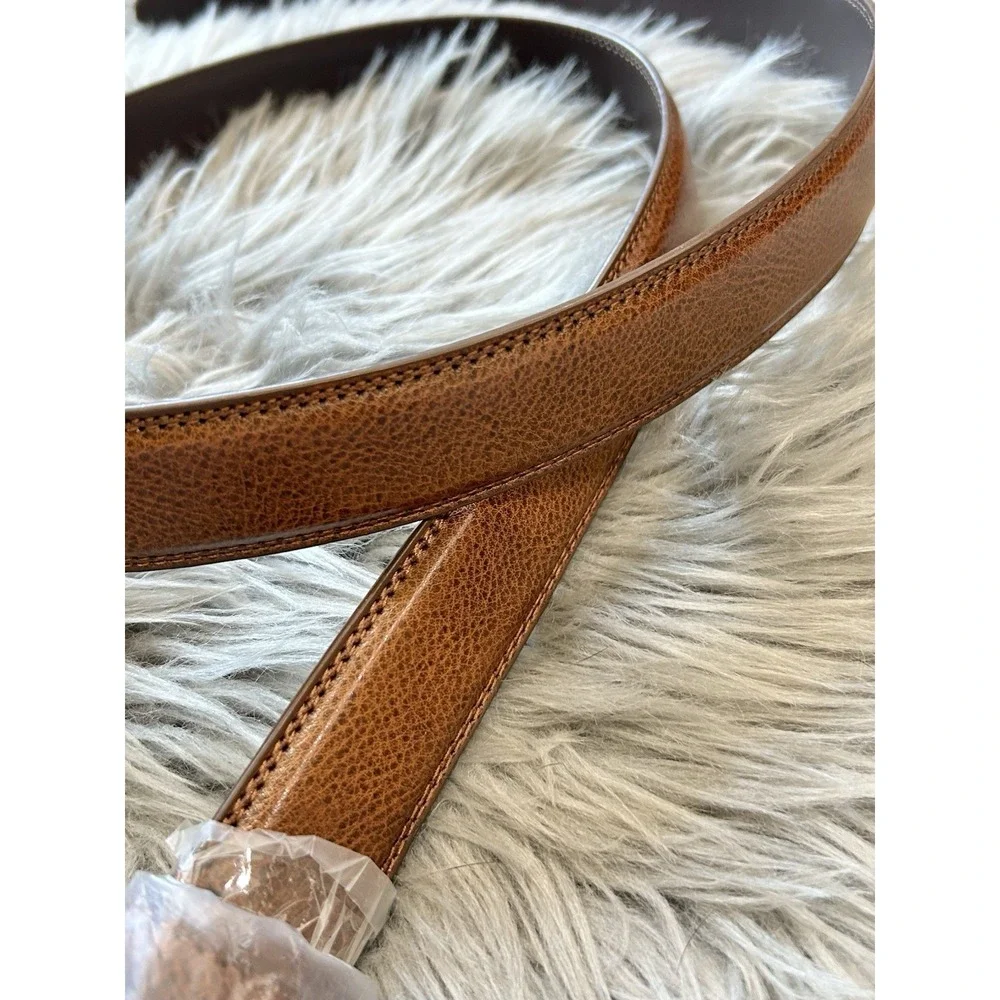 Frederico Leone Mens Adjustable Brown Genuine Leather Belt‎ Size 48 NEW
